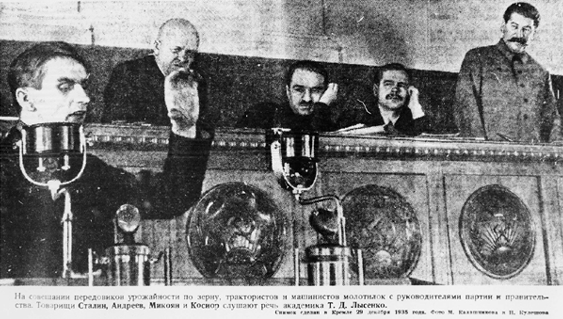 Выступление Лысенко в Кремле, 1935 год
