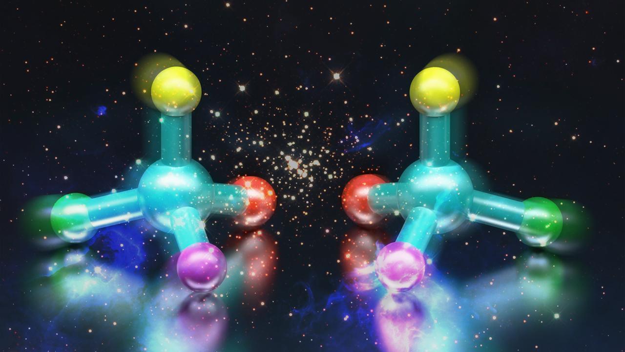 Молекула 104. Хиральность молекул. Молекулы в космосе. Ахиральные молекулы. Зеркальные молекулы.