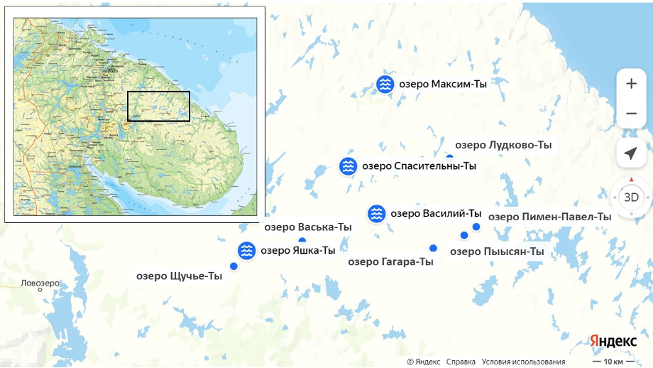 Озеро Ловозеро на карте - информация для рыболовов