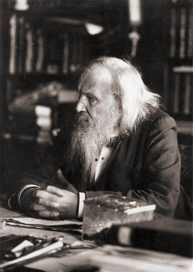 Дмитрий Иванович Менделеев в своём кабинете (Главная палата мер и весов, Санкт-Петербург), 1897 год