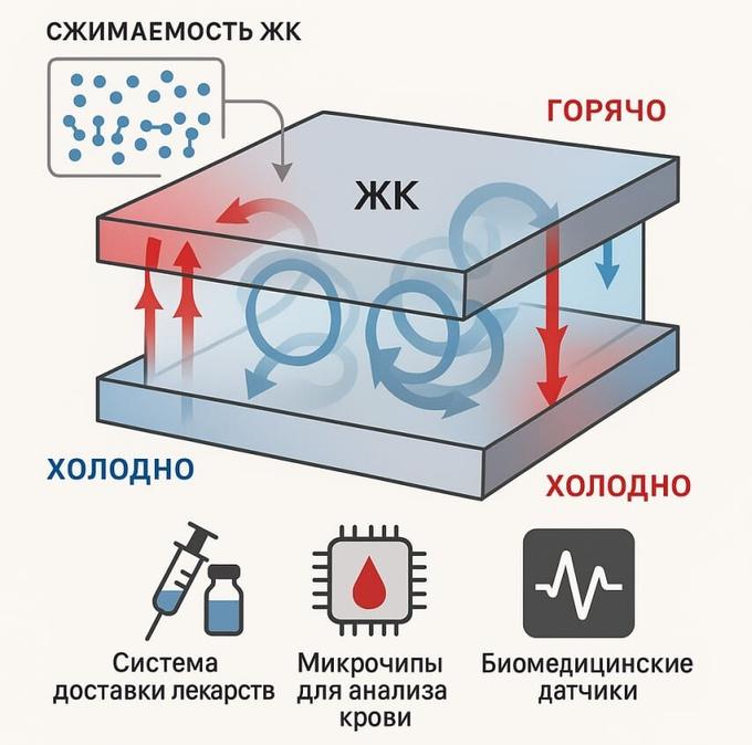 Управление потоками в жидких кристаллах с помощью температурных градиентов.