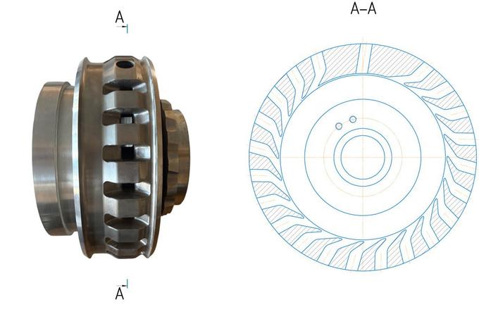 Турбина ракетного двигателя, на которой расположены лопатки.